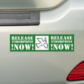 LAAT ENDORFINEN LOS NU! grappige bumpersticker (Op auto)