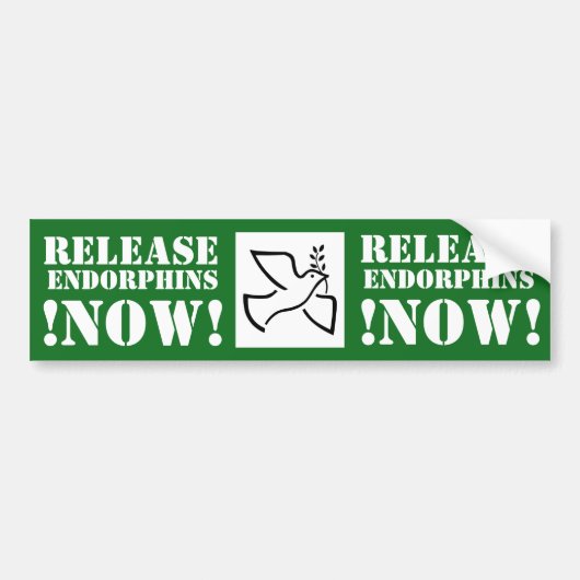 LAAT ENDORFINEN LOS NU! grappige bumpersticker (Voorkant)