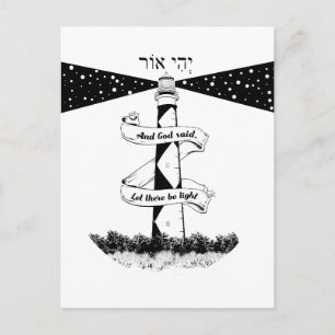 LAAT ER LICHT vuurtoren ZIJN Briefkaart