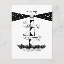 LAAT ER LICHT vuurtoren ZIJN Briefkaart