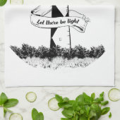 LAAT ER LICHT vuurtoren ZIJN Theedoek (Gevouwen)