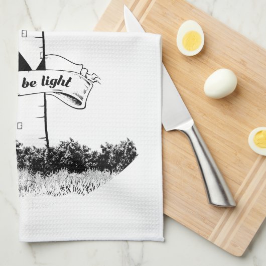 LAAT ER LICHT vuurtoren ZIJN Theedoek (Quarter Fold)