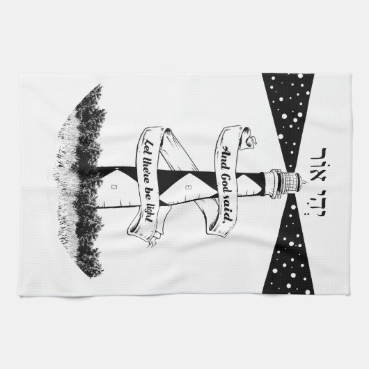 LAAT ER LICHT vuurtoren ZIJN Theedoek (Horizontaal)