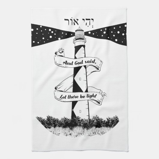 LAAT ER LICHT vuurtoren ZIJN Theedoek (Verticaal)