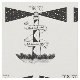 LAAT ER LICHT Vuurtoren zwart-wit Stof