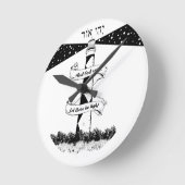 Laat er licht zwart en wit zijn ronde klok (Hoek)