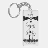 Laat er licht zwart en wit zijn sleutelhanger (Voorkant Links)