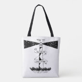 Laat er licht zwart en wit zijn tote bag (Achterkant)
