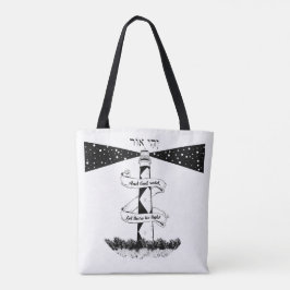 Laat er licht zwart en wit zijn tote bag