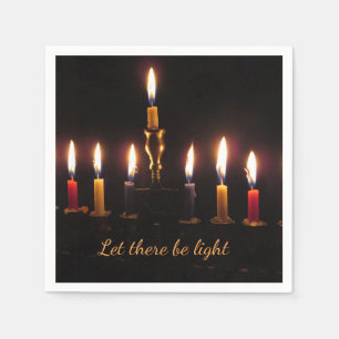 Laat er lichte menorah Chanoeka cocktail servet zi