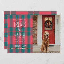 Laat er traktaties zijn op Earth Pet Photo Holiday Kaart