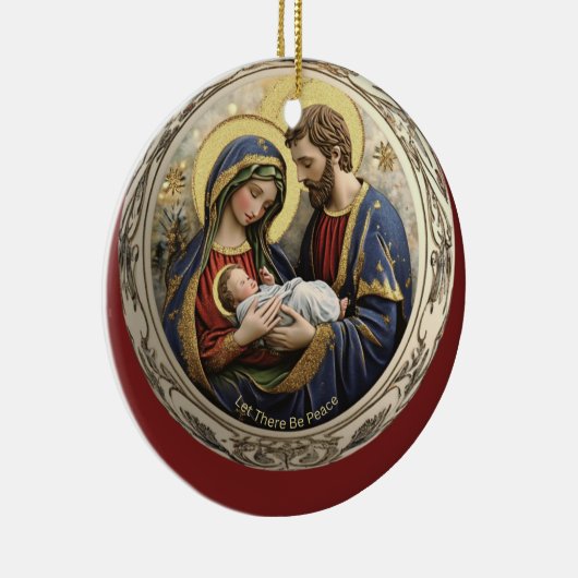 Laat er vrede kerstversiering zijn keramisch ornament (Rechts)