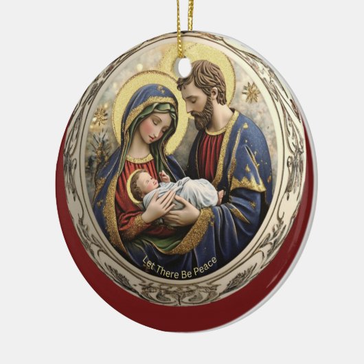 Laat er vrede kerstversiering zijn keramisch ornament (Links)