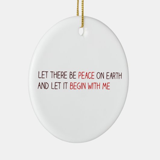 Laat er vrede op aarde zijn keramisch ornament (Rechts)