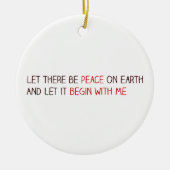 Laat er vrede op aarde zijn keramisch ornament (Voorkant)