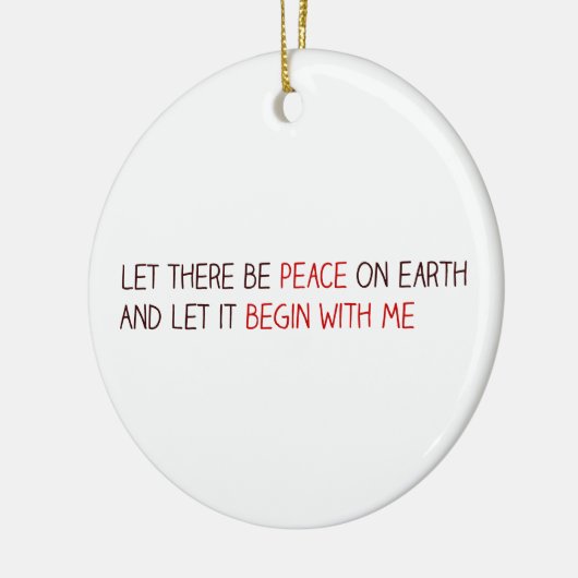 Laat er vrede op aarde zijn keramisch ornament (Links)