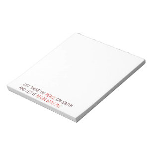 Laat er vrede op aarde zijn notitieblok