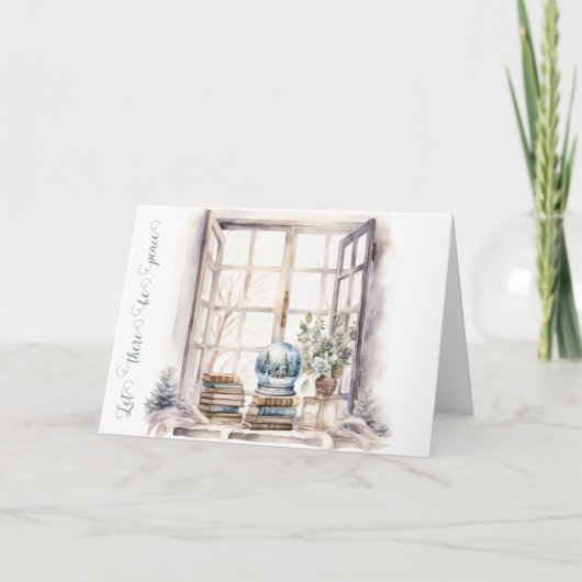 Laat er Vrede Sneeuwbol zijn Feestdagen Kaart (Voorkant)