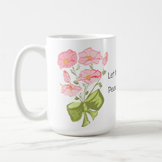 Laat er vrede zijn op aarde - Bloemen Koffiemok (Links)