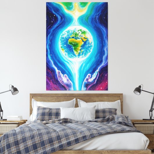 Laat er vrede zijn op aarde canvas afdruk (Insitu (Slaapkamer))