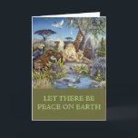 Laat er vrede zijn op aarde feestdagen kaart<br><div class="desc">Een zeer tijdige kerstkaart overgenomen van een origineel schilderij getiteld "Vreedzaam Koninkrijk" door wild artiest,  Laura Regan</div>