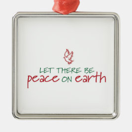 Laat er vrede zijn op aarde metalen ornament