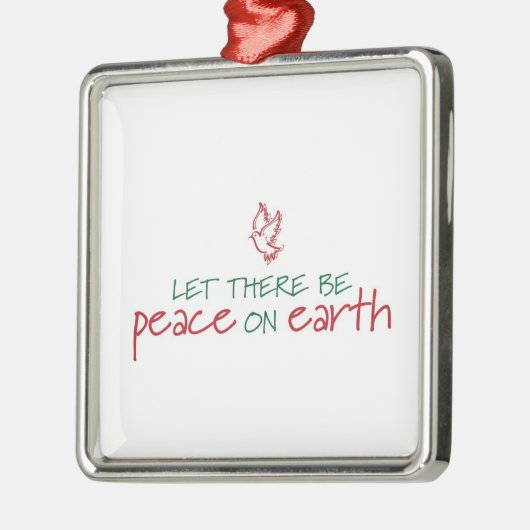 Laat er vrede zijn op aarde metalen ornament (Links)