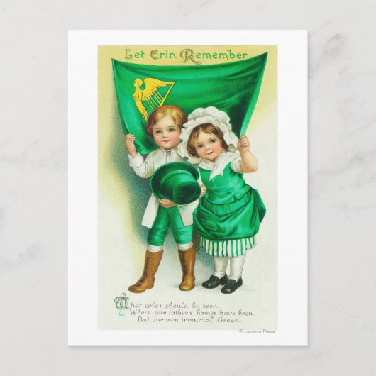 Laat Erin Couple herinneren die een vlag houdt Briefkaart (Voorkant)