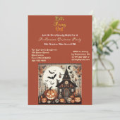 Laat Fang uit script enge Halloween kostuumfeest Kaart (Staand voorkant)