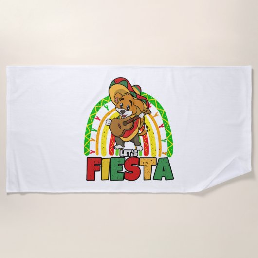 Laat Fiesta Dog Strandlaken (Voorkant)