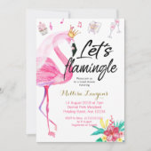 Laat Flamingle Flamingo Bridal Uitnodiging (Voorkant)