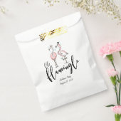 Laat Flamingle Flamingo Witte Favorzak Bedankzakje (Gezegeld)