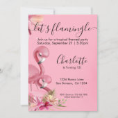 Laat Flamingle Tropical Pink Flamingo Birthday Kaart (Voorkant)