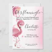 Laat Flamingle Tropical Pink Flamingo Birthday Kaart (Voorkant)