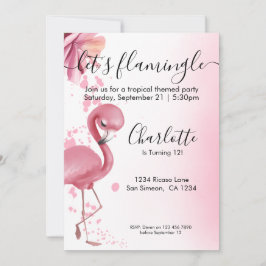 Laat Flamingle Tropical Pink Flamingo Birthday Kaart