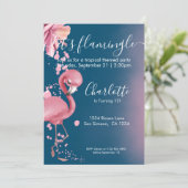 Laat Flamingle Tropical Pink Flamingo Birthday Kaart (Staand voorkant)