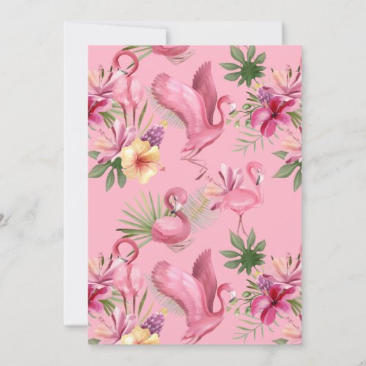 Laat Flamingle Tropical Pink Flamingo Birthday Kaart (Achterkant)