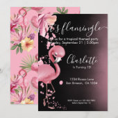 Laat Flamingle Tropical Pink Flamingo Birthday Kaart (Voorkant / Achterkant)