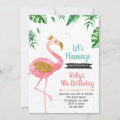 Laat flamingo party verjaardag uitnodiging (Voorkant)