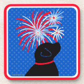 Laat Freedom Ring Black Dog Onderzetter Set (Voorkant)