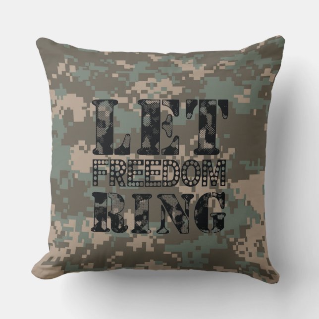 Laat FREEDOM Ring Camouflage Pillow Kussen (Voorkant)