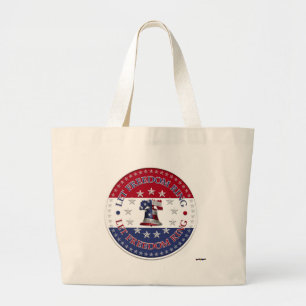 Laat Freedom Ring Liberty 13 & 50 sterren ronddraa Grote Tote Bag