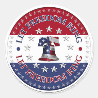 Laat Freedom Ring Liberty 13 & 50 sterren ronddraa Ronde Sticker