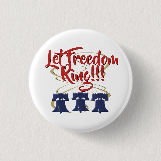 Laat Freedom Ring Liberty Bell - Red White en Blue Ronde Button 3,2 Cm (Voorkant)