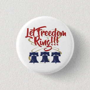 Laat Freedom Ring Liberty Bell - Red White en Blue Ronde Button 3,2 Cm