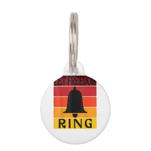 Laat Freedom Ring Retro Sunset Bell Huisdierpenning