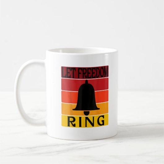 Laat Freedom Ring Retro Sunset Bell Koffiemok (Links)