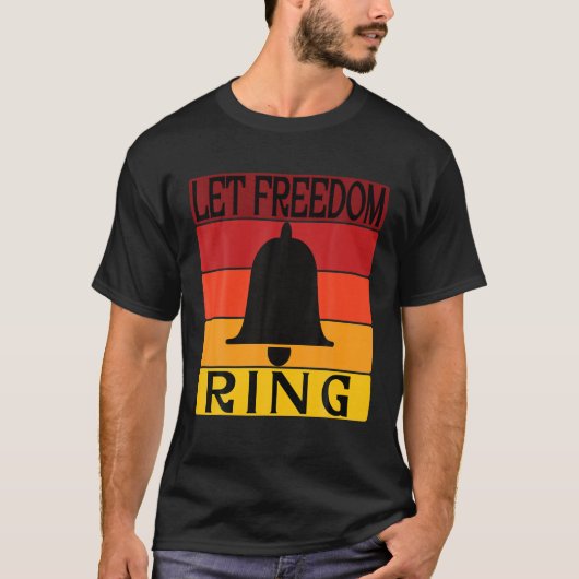Laat Freedom Ring Retro Sunset Bell T-shirt (Voorkant)