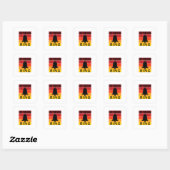 Laat Freedom Ring Retro Sunset Bell Vierkante Sticker (Vel)