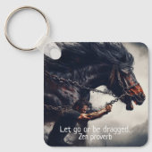 "Laat gaan" en krachtig paard Sleutelhanger (Voorkant)